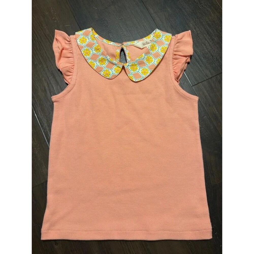 Matilda Jane Girls Size 4 Short Floral Collar Tank
